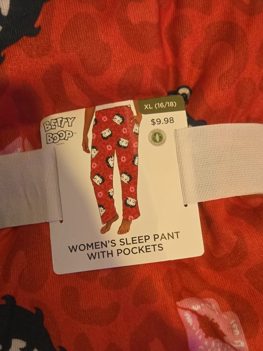 Betty Boop Red Pajama Sleep Pants with Character Print - Picture 2 of 4